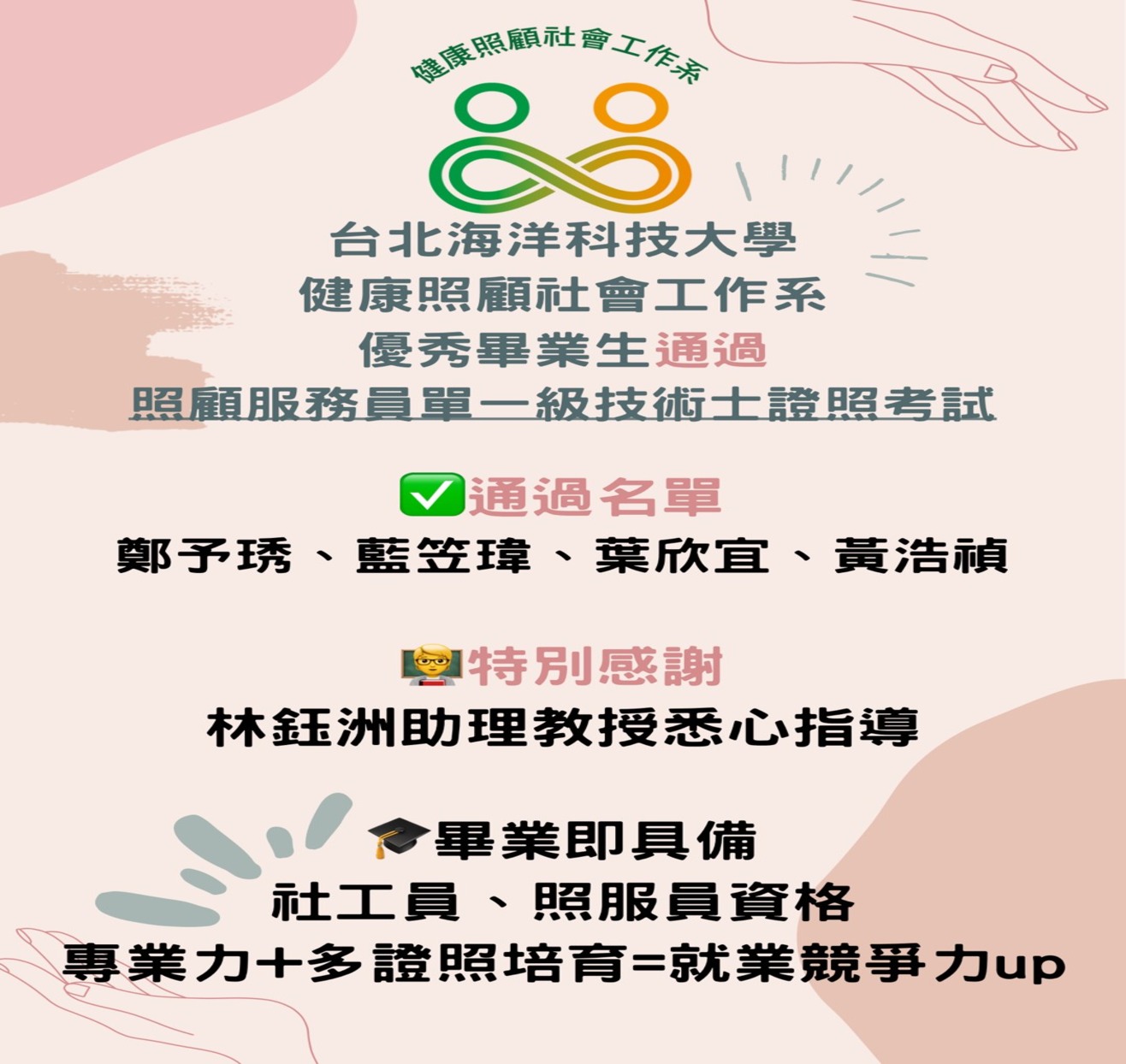 照服員考上祝賀