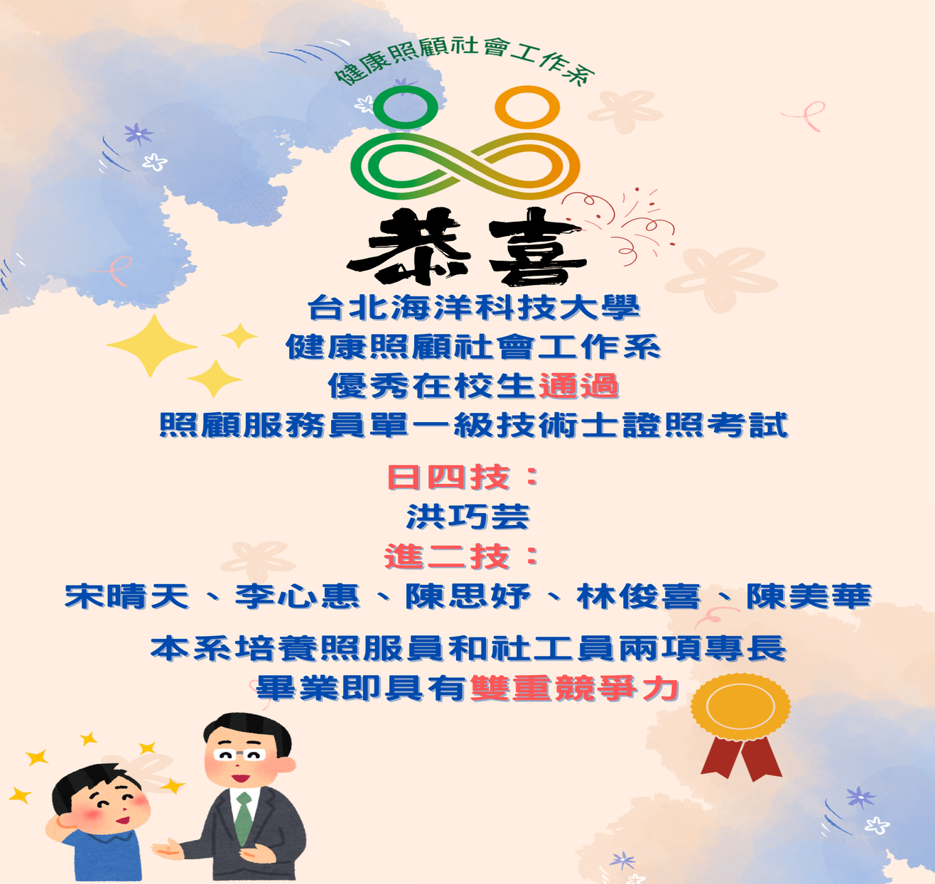 照服員考上祝賀